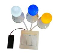 Luwecf Tableau Interrupteur Lumineux Jeu Sensoriel Interactif Accessoire Planche Occupation Apprentissage Logique Circuit Adapté Aux Enfants et Tout-petits A, Blanc Jaune Bleu