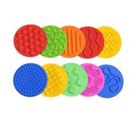 Luwecf Tapis Sensoriels En Silicone, 10 Pièces, Disques Sensoriels, Tampons Sensoriels Texturés, Cercles Sensoriels pour Garçons et Filles, Garderie à Moteur