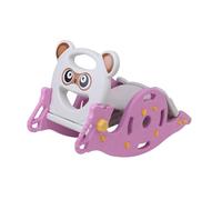 Luwecf Toboggan pour Enfants Aire de Jeux Pliable Cheval à Bascule Panier de Basket Équipement de Jeu Complet pour La Maison Adapté pour Les Tout-petits Gar, Rose