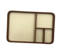 Luwecf Valet Tray Box Raffiné en Cuir PU Plateau Multifonction à Compartiments Rangement Stylisé pour Clés et Montres Boîte pour Petits Objets Texture, Marron Beige