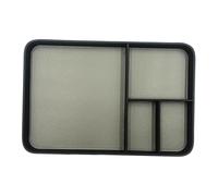 Luwecf Valet Tray Box Raffiné en Cuir PU Plateau Multifonction à Compartiments Rangement Stylisé pour Clés et Montres Boîte pour Petits Objets Texture, Gris-Noir