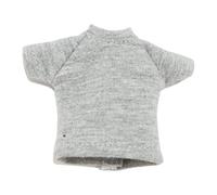 Luwecf Vêtements pour Figurine à L'échelle 1:12, Manches Courtes, Décontracté, Accessoire de Scène, Mini-t-shirt, Haut pour Poupée, Modèle pour Sol, Gris