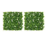 LUWENER Panneaux de mur végétal artificiel, 1m x 0,5m - Panneau de mur de plantes d'herbe - Végétation pour intimité - Mur végétal pour clôture - Écran pour jardin à la maison - Arrière-plan pour