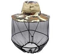 Luwint Casquette d'apiculteur avec moustiquaire à 360 ° - Casquette de protection solaire pour l'extérieur, la pêche, le jardin, le camping, la randonnée, la chasse, camouflage jaune