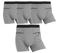 LUWOO 4 Packs sous-vêtements pour Hommes avec Zipper Voyage Boxer Briefs, X-Large Taille (Gris)