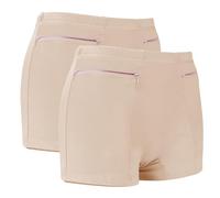 LUWOO Calonnette pour Les Femmes, sous-vêtements de Voyage avec Culottes à Fermeture éclaire pour Les Femmes, Grandes Tailles 2 Paquets (Marron Clair)