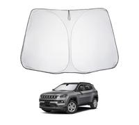LUWU Pare-soleil de voiture compatible avec Jeep Compass Facelift 4XE Hybrid 2017-2024 Pare-soleil de voiture Pare-brise Intérieur Occultant Protection UV Boussole Accessoires