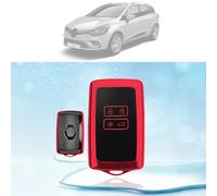LUWU Protection Coque Clé Compatible avec Renault Clio 5/Captur 2/Megane E-Tech/Austral/Arkana/Zoe 2020-2024, Clio 4/Megane 4/Kadjar/Koleos 2016-2023 Coque de Clé de Voiture en TPU 4 Boutons (Rouge)