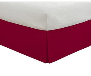 Lux Hotel Cache-sommier plissé Classique de 35,6 cm de Long, pour lit Simple XL, Rouge