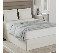 Lux Hotel Cache-sommier sur Mesure en Microfibre avec Longueur de Chute Classique de 35,6 cm, Grand lit, Ivoire