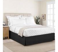 Lux Hotel Cache-sommier sur Mesure en Microfibre avec Longueur de Chute Classique de 35,6 cm, très Grand lit, Noir