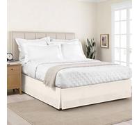 Lux Jupe de lit sur Mesure en Microfibre avec Longueur de Chute Classique de 35,6 cm, très Grand lit, Ivoire