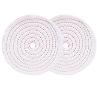Lux Metal - Ensemble de 2 Disques de Polissage en Coton (150 mm, Trou de 12,7 mm) - Idéal pour Aluminium, Acier Inoxydable, Laiton, Cuivre, Bronze, Fer - Parfait pour Polir les Métaux et les Chromages