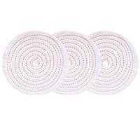 Lux Metal - Ensemble de 3 Disques de Polissage en Coton (150 mm, Trou de 12,7 mm) - Idéal pour Aluminium, Acier Inoxydable, Laiton, Cuivre, Bronze, Fer - Parfait pour Polir les Métaux et les Chromages