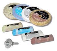 Lux Metal - Kit 4 Disques de Polissage de 150 mm et 4 Pâtes Abrasives de 250 gr - Parfaits pour polir des métaux tels que l'aluminium, le fer, l'acier inoxydable, le laiton, le cuivre, l'or, le marbre