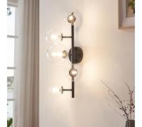 lux.pro Applique Murale Intérieure avec 5 Douilles Luminaire Moderne Abat-Jour en Forme de Boule Décorative Lampe Chic G9 Chambre Salon Escalier Couloir Métal Verre 62 x 35 x 24 cm Noir