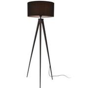 [lux.pro] Lampadaire Lampe à Pied avec Abat-jour Tripode Métal et Tissu 1 x E27 Noir 153 cm Noir G