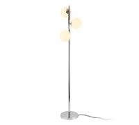 lux.pro Lampadaire Lampe sur Pied Métal Verre Douille 3 x E14 Luminaire Intérieur 154 cm Chrome Blanc