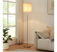 lux.pro Lampadaire Lampe sur Pied Élégante Luminaire Design pour Salon Chambre Bureau Lampe de Lecture Décorative avec Interrupteur à Pied E27 Métal Tissu Hauteur 157 cm Couleur Laiton Effet Lin