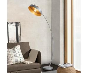 lux.pro Lampadaire Modern Lampe sur Pied au Style Intemporel Luminaire Design pour Salon Chambre Bureau Métal 159 x 75 x 35 cm Gris