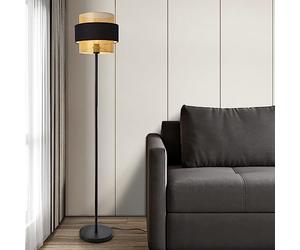 lux.pro Lampadaire Modern Luminaire sur Pied Intemporel Lampe sur Pied Stylé pour Salon Chambre Bureau Métal Plastique Polyester 160 x 30 cm Noir Doré