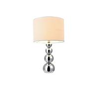 [lux.pro] Lampe de Table Lampe de Chevet E14 Métal Textile Hauteur 43 cm Blanc et Chrome