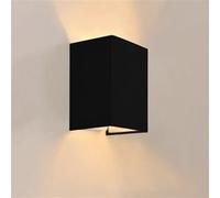 [lux.pro] Lampe Murale Applique Forme Angulaire E27 60 W 20 x 16 x 13 cm Abat-jour en Lin Noir Noir G