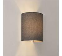 [lux.pro] Lampe Murale en Forme Demi-Cercle Applique Murale Intérieure E27 L'abat-jour en Lin 20 x 17,5 x 13 cm Gris
