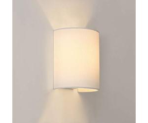 lux.pro Lampe Murale en Forme Demi-Cercle Applique Murale Intérieure E27 L'abat-Jour en Lin 20 x 17,5 x 13 cm Blanc
