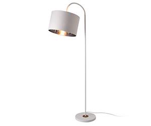 lux.pro Lampe sur Pied Design Lampadaire Moderne Stylé Abat-Jour Inclinable Métal Textile E27 Hauteur 173 cm Blanc