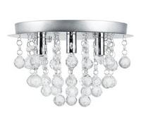 [lux.pro] Luminaire Suspendu Plafonnier Métal et Cristal Artistique Chrome Argent 3 x G9 ø 28 cm Argent G
