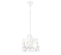 Lustre de Cristal Lampe Suspension à 3 Branches 3 x E14 40 W Métal Plastique Diamètre 26 cm Blanc [lux.pro] Blanc