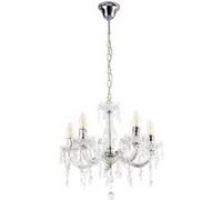 Lustre Premium XL [lux.pro] Lustre Elégant Luminaire Suspendue Lampe Suspension Métal et Plastique 5 x E14 Blanc Diamètre Ø : env. 35 cm