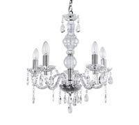 [lux.pro] lustre luminaire suspendu plafonnier (5 x socles E14)(env. 150,0 cm Ø : 52,0 cm) lampe à suspension lampe 5 flammes cristal