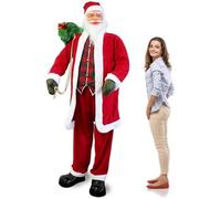 lux.pro présentoir père Noël 200cm. Chante, danse avec capteur de mouvement Noël Saint Nicolas