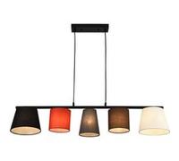 Suspension Lampe à Suspendre Support et Cadre en Métal Abat-Jour en Textile Multicolore 5 x E14 150 x 105 x 20 cm
