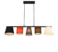 lux.pro Suspension Lampe à Suspendre Support et Cadre en Métal Abat-Jour en Textile Multicolore 5 x E14 150 x 105 x 20 cm