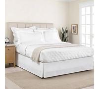 Lux URY Jupe de lit sur Mesure pour hôtel, Plis carrés, Hauteur de 35,6 cm, lit Double, Blanc