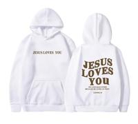 LUXBUT Jesus Loves You Hoodie Christian Sweatshirt Faith Sweatshirt Jesus Loves You Sweatshirt Unisex Fashion Sweatshirt