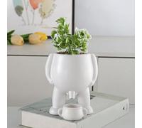 LUXBUT Piss Pot Planter Novelty Peeing Planter Pot Piss Pot for Plants Peeing Planter Pot Peeing Funny Vase Funny Gift Idea Funny Vase Home Decor Succulent Home Garden Decor Funny Plant Pots (White)