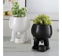 LUXBUT Piss Pot Planter Novelty Peeing Planter Pot Piss Pot for Plants Peeing Planter Pot Peeing Funny Vase Funny Gift Idea Funny Vase Home Decor Succulent Home Garden Decor Funny Plant Pots (White)