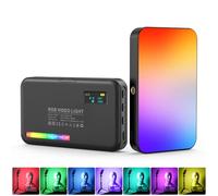 LUXCEO Lampe Vidéo RGB 2500K-9000K,Mini Lampe de Caméra Portable, 20 Effets, CRI 95+,3000mAh Batterie intégrée, écran OLED Lampe Video Eclairage DSLR pour Vlog,Interview,Photographie,Vidéo Conférence