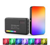 LUXCEO Panneau LED RGB 2500K-9000K,Mini Lampe de Caméra Portable, CRI 95+,3000mAh Batterie intégrée,140 Perles de Lampe Video,pour Vlog,Diffusion en Direct,Interview,Photographie