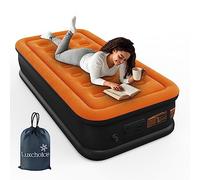 Luxchoice Lit Gonflable électriques 1 Personnes Matelas Gonflable avec Pompe électrique intégrée Matelas Gonflable pour lit d'invité Haut de Gamme pour Le Camping ou la Maison