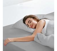 LuxClub Drap Housse 140x200 cm, 100% Coton Jersey avec Coins Élastiqués pour Matelas de 30-40 cm, Doux sans Plis pour Matelas Protégé Gris Clair