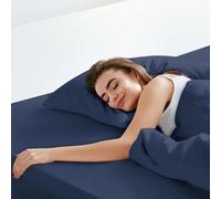 LuxClub Drap Housse 140x200 cm, 100% Coton Jersey avec Coins Élastiqués pour Matelas de 30-40 cm, Doux sans Plis pour Matelas Protégé Bleu Marine