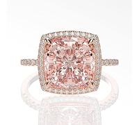 Luxe 100% 925 Sterling Silver Créé Moissanite Morganite Gemme Bague De Fiançailles De Mariage Fine Jewelry 9