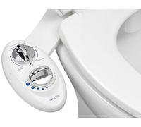 Luxe Bidet Neo 185 (série Elite) - Self double Brosse de nettoyage - Eau Douce non électrique mécanique Bidet WC de fixation W/solide robinet Vannes et tuyaux en métal (Blanc et blanc)