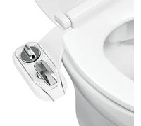 LUXE Bidet NEO 320 Plus - Fixation pour siège de toilette à eau chaude nouvelle génération avec charnières EZ-Lift innovantes, double buse et mode autonettoyant à 360° (chromé)