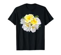 Luxe Blanc Jaune crémeux ensoleillé Knock Out Rose Shapes Mania T-Shirt Graphique avec Valeur